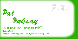 pal maksay business card